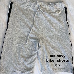 old navy grey biker shorts
